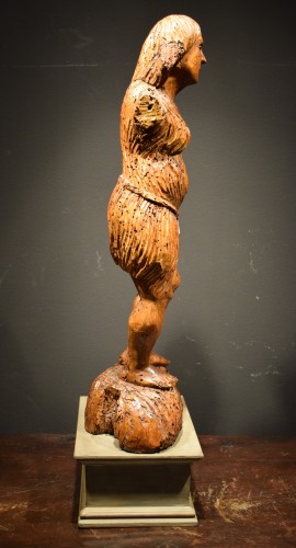 Marie Madeleine - Sculpture Médiévale en bois, Toscane début XVe - Romano Ischia